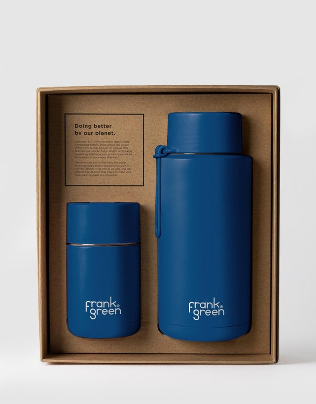 Frank Green 594ml/1L Bottle Gift Set in Blue - Intersport Australia