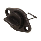 Black plastic boat bung assembly with base and mounting screws

Replacement screw-in bung for boat transom drain plug

Assorted boat bungs – oblong and round base assemblies with spare inserts