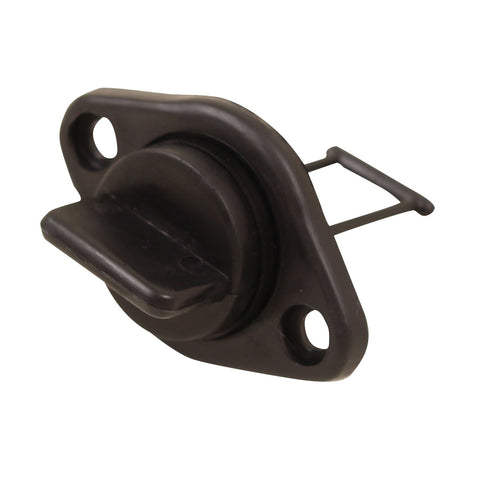 Black plastic boat bung assembly with base and mounting screws

Replacement screw-in bung for boat transom drain plug

Assorted boat bungs – oblong and round base assemblies with spare inserts