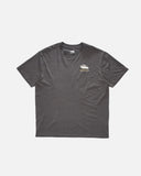 Salty Crew Throttle Classic SS Tee in dark grey featuring front and back graphic prints, short sleeves, and a classic crew neck design.