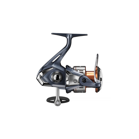 Shimano Nasci FD spinning reel with sleek silver and black finish.