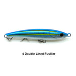 Oceans Legacy Keeling Sinking Stickbait 105mm 42g – durable, wire-through sinking stickbait with lifelike baitfish action, UV finish, and heavy-duty hardware.