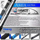 Assassin Amia Ultra Shore Game spin rod with fast taper blank, Fuji K-Series guides, and premium aluminum detailing.