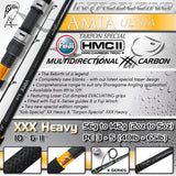 Assassin Amia Ultra Shore Game spin rod with fast taper blank, Fuji K-Series guides, and premium aluminum detailing.