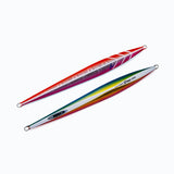 Oceans Legacy Deep Contact Jigs in UV-reactive and glow colours, available in 300g, 560g, 720g and 880g sizes for deepwater jigging targeting dogtooth tuna, amberjack, hapuka and Samson fish.