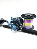 Penn Warfare II 591OH 30LW Overhead Combo with rod and reel pre-spooled with braid

Close-up of Penn Warfare II 30 Level Wind reel with HT-100 drag system

Offshore fishing combo targeting snapper, kingfish, and tuna