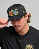 The Mad Hueys Hueys Frothy Fanging Twill Trucker - Black