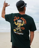 Pine green Liquid Confidence short sleeve t-shirt with bold front and back graphic prints, regular fit, crew neckline, casual coastal style