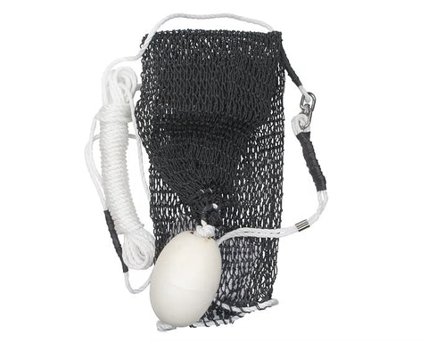 Hook’em Scaler Bag no-ring design with mesh, float, and swivel

Close-up of 10mm mesh holes on Hook’em Scaler Bag

Hook’em Scaler Bag in use for cleaning fish in the water