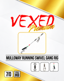 Vexed Premium Mulloway Running Swivel Gang Rig featuring a running swivel and gang hook setup, designed for targeting mulloway from beaches and rocks.