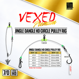 Vexed Premium Jingle Dangle HD Circle Pulley Rig pre-tied surf fishing rig with circle hook, pulley design and floating Jingle Dangle.
