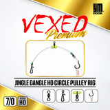 Vexed Premium Jingle Dangle HD Circle Pulley Rig pre-tied surf fishing rig with circle hook, pulley design and floating Jingle Dangle.