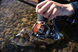 Handle and drag knob of Shimano Nasci FD showcasing premium build.