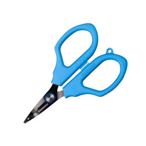 Shimano Mini Split Ring/Scissors with titanium-plated stainless steel blades

Compact fishing scissors cutting braid line

Shimano Mini Split Ring/Scissors with TPR handle and belt hook