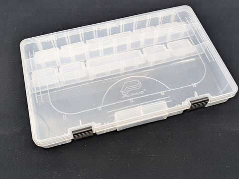 Fishing tackle organiser tray – Plano 3750 clear lid for easy gear access