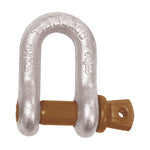 Heavy duty 8mm galvanised D shackle with stamped working load limit

Heavy duty 10mm galvanised D shackle hot-dipped galvanised body and pin

Marine-grade galvanised D shackles with large tie-off pin hole