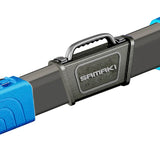 Samaki Deluxe Telescopic Rod Case extended for fishing rod storage, featuring a three-section telescopic design, secure locking system and protective internal sponge lining.