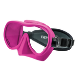 Oceanic Shadow Mini dive mask with low-volume design, clear tempered glass lens, and soft silicone skirt for a secure, comfortable underwater fit.
