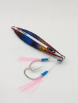 Oceans Legacy Hybrid Contact Jig in UV-reactive finish with assist hooks pre-rigged