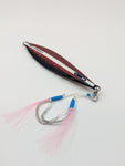 Oceans Legacy Hybrid Contact Jig in UV-reactive finish with assist hooks pre-rigged