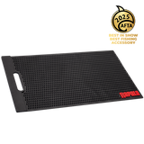 Rapala Fillet Mat laid flat with textured non-slip surface and raised ribs, designed to securely hold fish in place during filleting and cleaning on a boat or outdoor workstation.