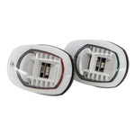 Black LED bi-colour boat navigation lights, pair with contoured housing

White LED red/green navigation lights, UV stabilised, ABYC compliant

Pair of compact LED marine navigation lights with clear lens illumination