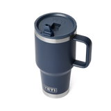 Front view of the YETI 30 oz Travel Straw Mug with handle and straw lid.
