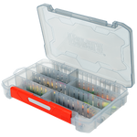 "Rapala RapStack Tackle Tray with customisable dividers, Quick Latch System, and stackable design for tackle storage"