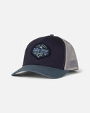 Salty Crew Border Trucker Cap Navy Slate with woven patch and snapback closure