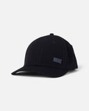Salty Crew Lowdown Snapback Cap Navy water resistant 5 panel with visor rope and rubber patch