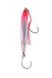 Vexed Cast Iron Shore Jig metal fishing lure with realistic baitfish pattern, zinc construction, front assist hook and rear single hook for shore jigging.