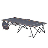 Foldable OZtrail swag platform with heavy-duty steel cross-over frame.