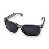 Saltatrix Ocean Series polarized sunglasses with clear recycled plastic frames and grey polycarbonate lens