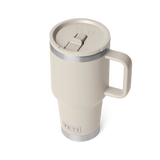 Front view of the YETI 30 oz Travel Straw Mug with handle and straw lid.