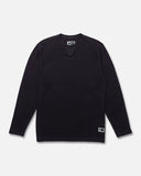 Salty Crew Cast Off LS Thermal in Black featuring a classic waffle knit design and crew neck.