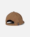 Salty Crew Lowdown Snapback Cap in Twig featuring a structured low-crown design and branded rubber patch on the front.