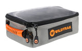 Ripstop canvas storage bag with clear top panel and reinforced handles