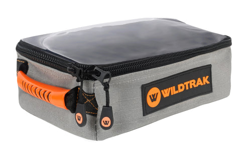 Ripstop canvas storage bag with clear top panel and reinforced handles