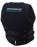 Blue X-Series Neoprene Jacket Level 50S life jacket with front zip, four-panel design and comfortable neoprene construction.