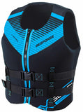 Blue X-Series Neoprene Jacket Level 50S life jacket with front zip, four-panel design and comfortable neoprene construction.