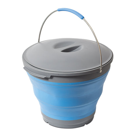 Pop Up 10l Bucket Blue with Lid