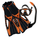 Ocean Pro Bondi Mask Snorkel Fin Set Orange 1-4