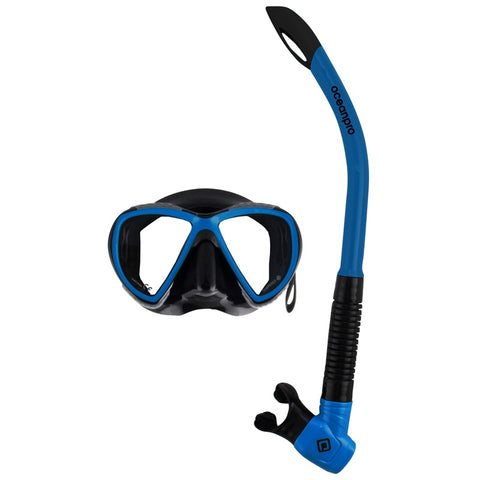 Ocean Pro Yongala Mask Snorkel Set - Black/Blue